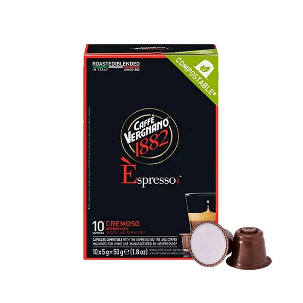 Caffe Vergnano Cremoso - 10 komposterbare kaffekapsler