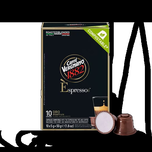 Caffe Vergnano Oro - 10 komposterbare kaffekapsler