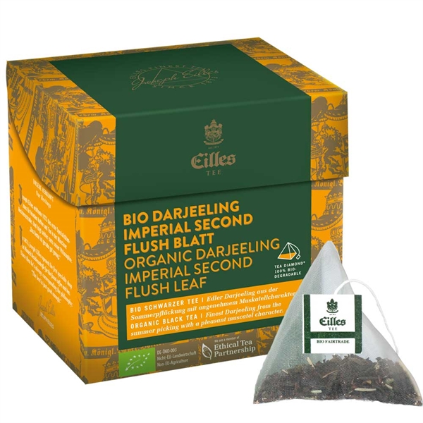 Eilles Darjeeling Imperial Øko - 20 pyramideformede teposer (100% biologisk nedbrydelig)