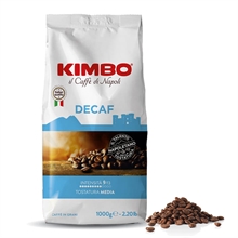 1 kilo koffeinfri decaf bønner fra Kimbo