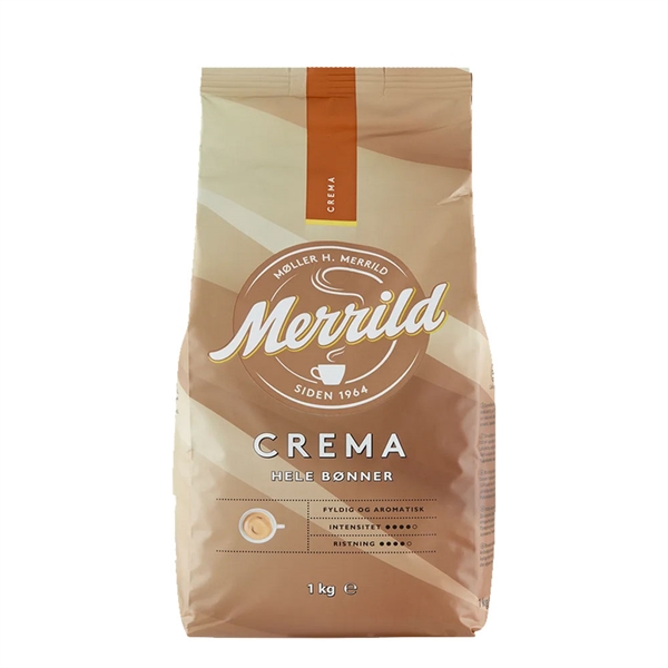 Merrild Crema Hele Bønner - 1kg kaffebønner