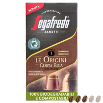 Segafredo Le Origini Costa Rica - 10 st. bionedbrytbara kaffekapslar för Nespresso