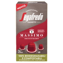 Segafredo Massimo - 10 st. biologiskt nedbrytbara kaffekapslar för Nespresso