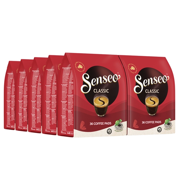 10 poser Senseo Classic med 36 kaffepuder